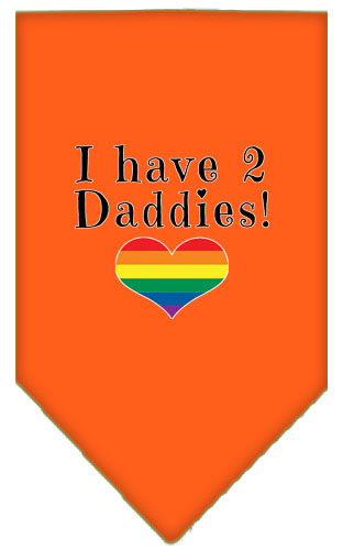 I Have 2 Daddies Screen Print Bandana Orange Large